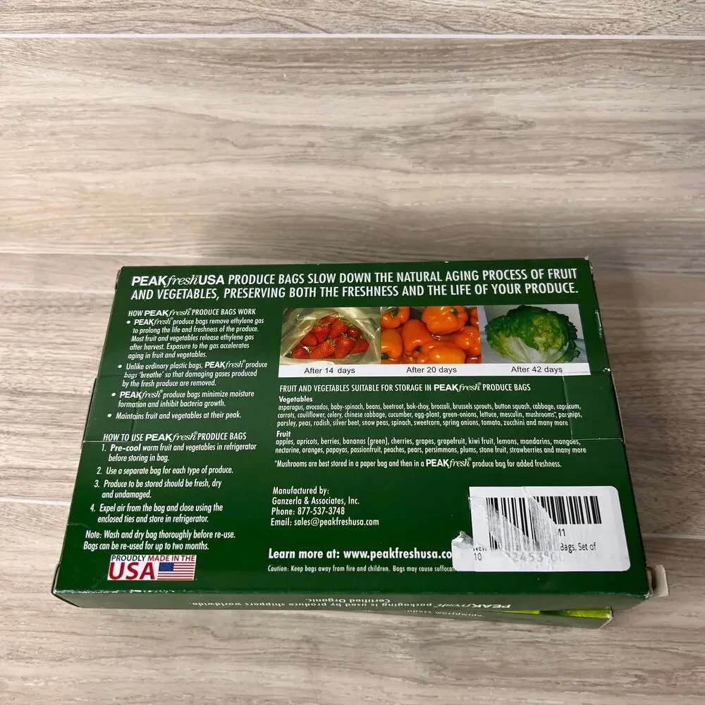 Peak Fresh Re-Usable Produce Bags Set of Two (20 bags total) by Peak Fresh